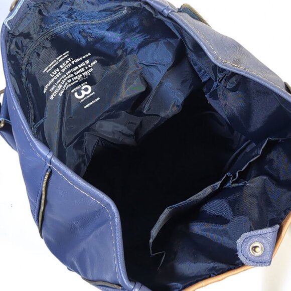 Looptworks Southwest Airline Leather Seats Upcycled Shoulder Tote - Picture 5 of 15